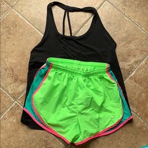 Green/Pink Trim Nike Shorts
